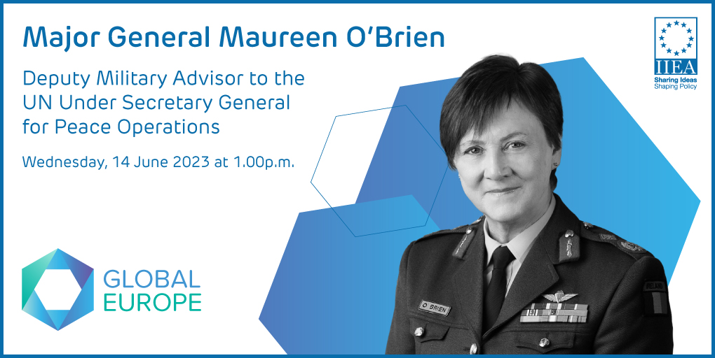 Major General Maureen O'Brien, Deputy Military Advisor to the UN Under Secretary General for Peace Operations, Event Graphic. 
