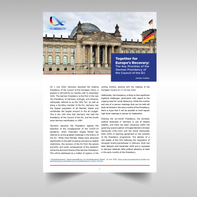 Together for Europe’s Recovery: The Key Priorities of the German Presidency of the Council of the EU