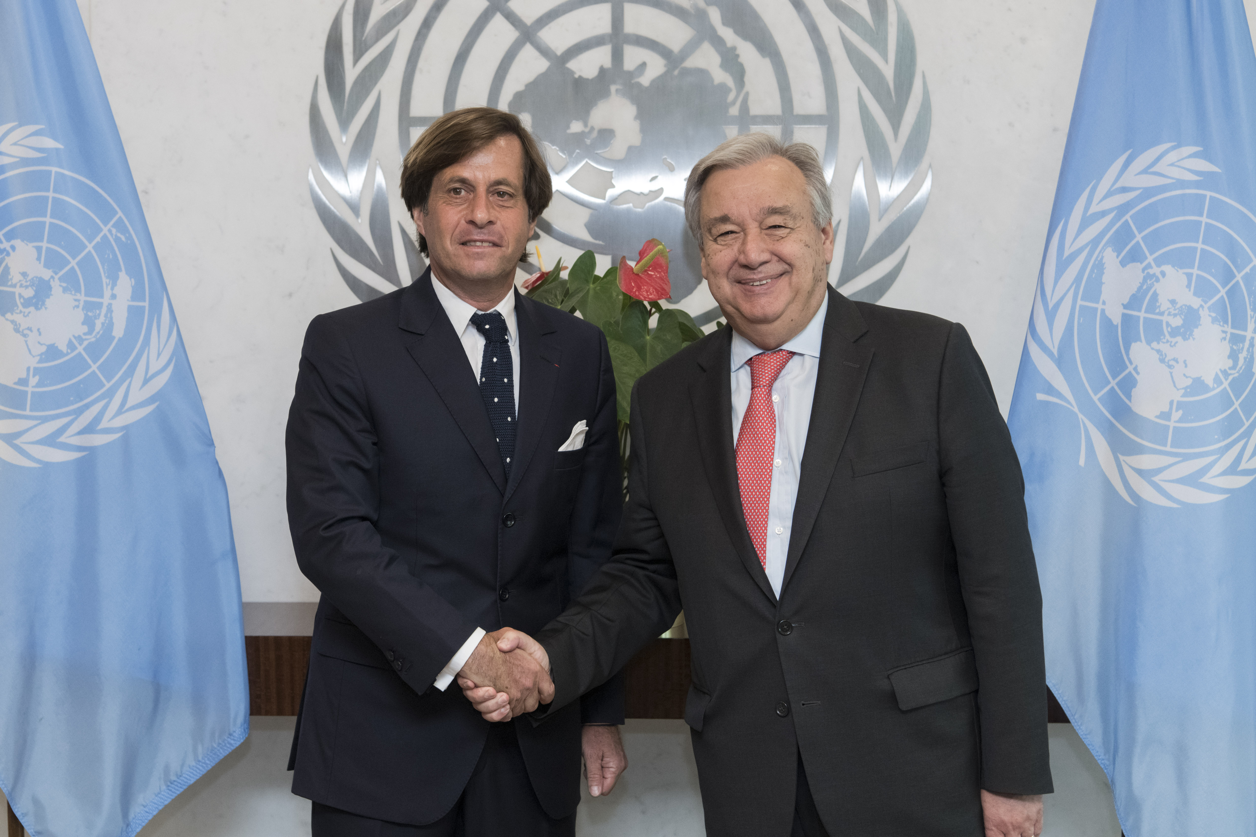 Ambassador Nicolas de Rivière and UN Secretary-General António Guterres