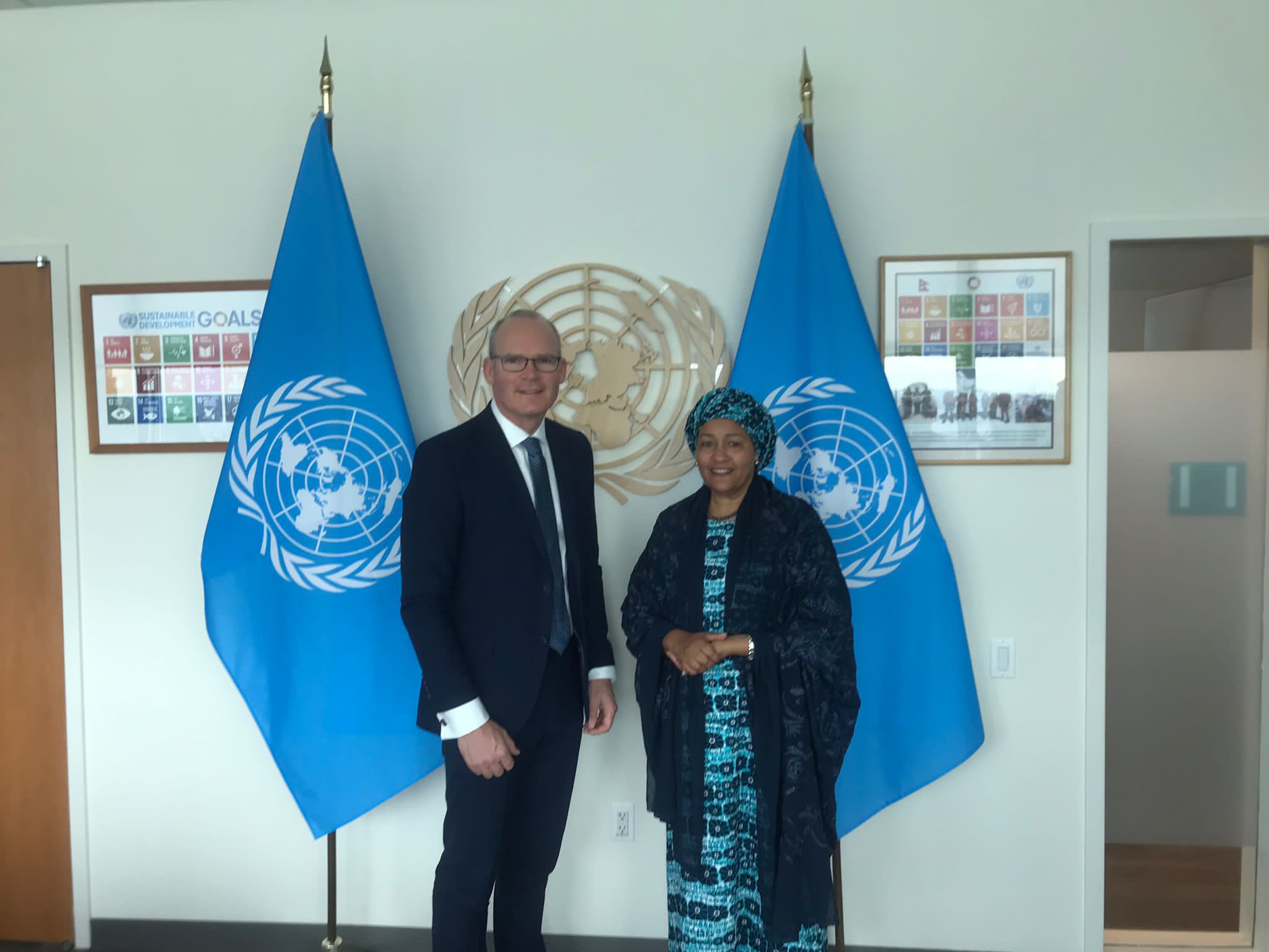 Minister Simon Coveney and Deputy Secretary-General of the UN Amina Mohammed